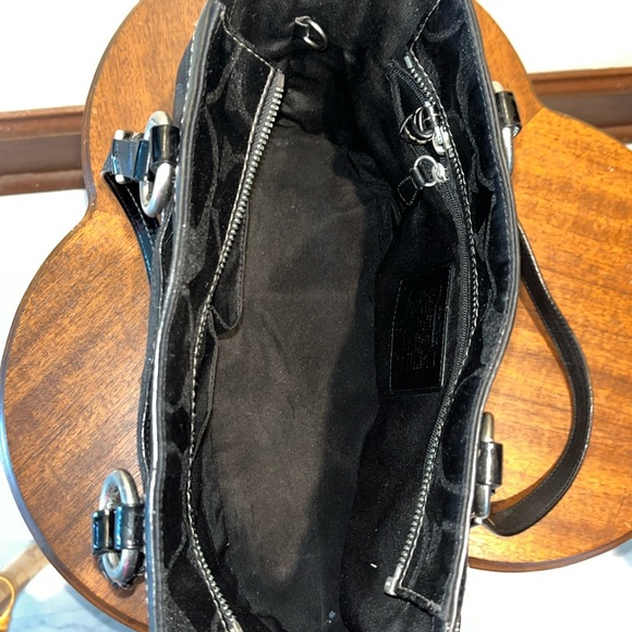 Coach signature Lurex Shoulder bag  tote  canvas/leather  black / black metallic - Picture 15 of 17